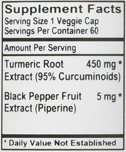 Turmeric Raw Formula 60 Vgc 0.02 Pound