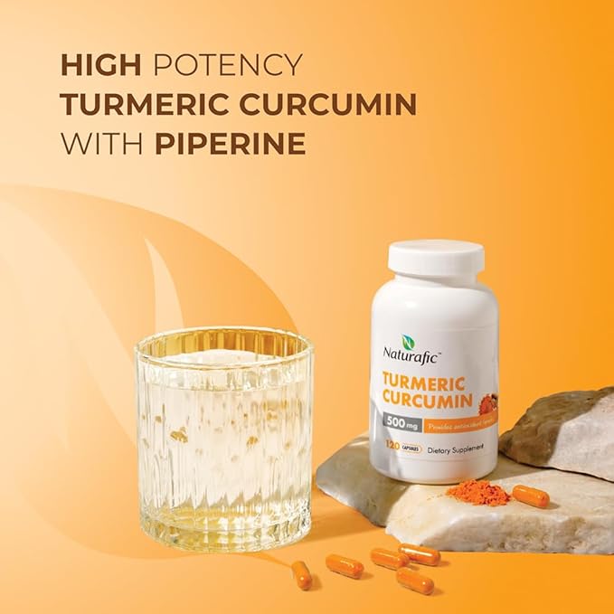 Turmeric Curcumin with Piperine Capsules - 500mg per Capsule120 Count - Supplement with Black Pepper for Enhanced Absorption Non-GMO Gluten-Free