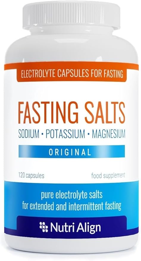 Nutri-Align Fasting Salts Fasting Electrolytes 120 Capsules | Pure Electrolyte Capsules for Extended and Intermittent Fasting | Sodium Potassium Magnesium Electrolytes | Sugar Free &amp Filler Free