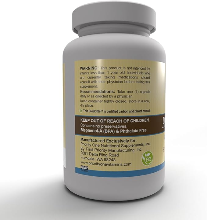 Priority One Vitamins - Priority Folate 60 Capsules - Superior Folate Supplementation with Optifolin+™ 5MTHF Folate*