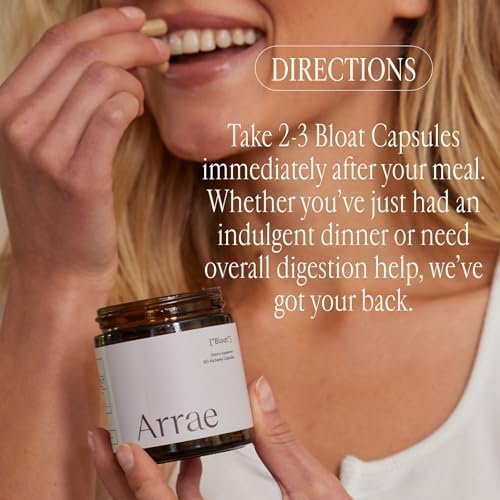 Arrae Fast-Acting Bloating Relief Digestive Enzymes All Natural Bloat Gas &amp Indigestion Relief Capsules (30 Count)