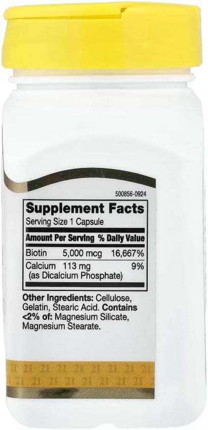 21st Century Biotin 5000 Mcg Capsules 110-Count (Pack of 3)