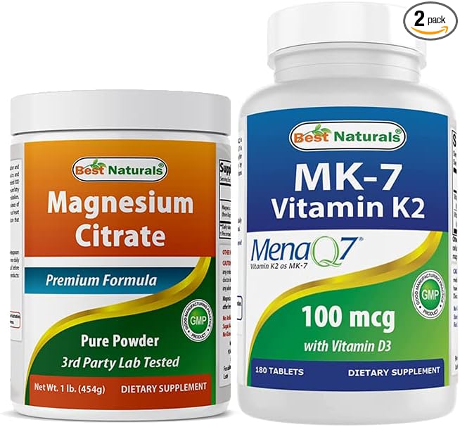 Magnesium Citrate Powder &amp Vitamin K2 (MK7) with D3