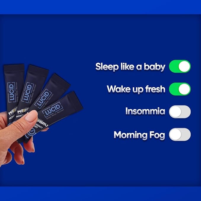 Noobru Lucid Nootropic Sleep Powder Drink for Deep Quality Dream Sleep with Magnesium Ashwagandha Valerian Lemon Balm and Vitamin D for Deep Quality Sleep Stress and Restoration.