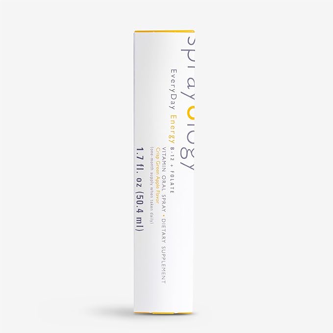 Sprayology EveryDay Energy | Vitamin B12 and Folate Supplement Spray | Vegan Oral Spray for Energy Metabolism &amp Brain Support | All-Natural Gluten-Free &amp Lactose-Free | 30 Day Supply (1.7 fl