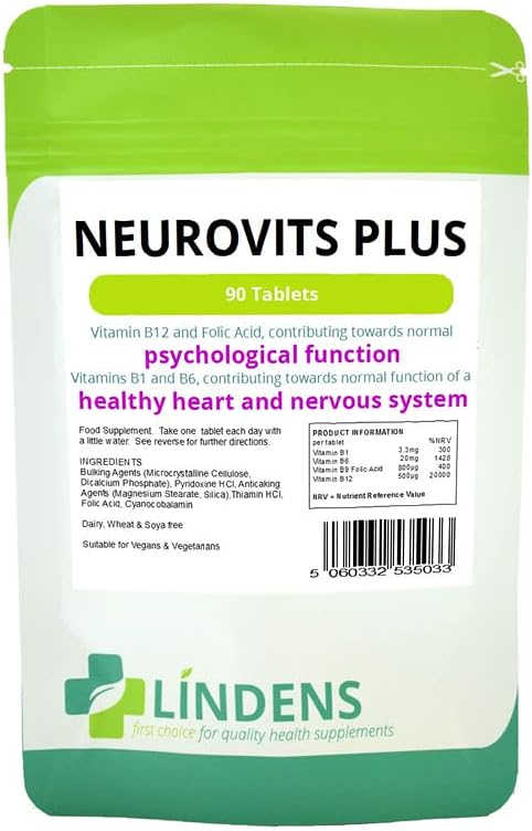 Neurovits 3-Pack x 270 - Vitamin B-12 500mcg B-1 B-6 &amp Folic Acid B1 B6 B12