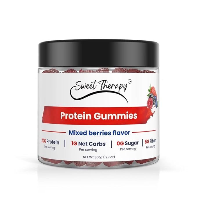 120 Sugar Free Protein Gummies with 1g per gummy &amp High Fiber | High Protein Snacks| Healthy Snacks for Adults| Plant Based | Fiber Gummies for Adults| Low carb 1g Net Carb Stevia Natural Flavor