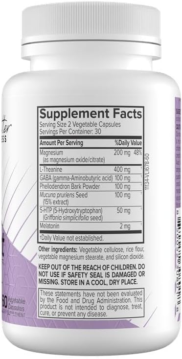 Lights Out – Natural Sleep Aid with Melatonin Magnesium &amp GABA – Fall Asleep Faster &amp Wake Refreshed – Stress Relief &amp Relaxation Support – 60 Veg Caps YMW