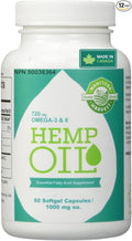 Manitoba Harvest Hemp Seed Oil Softgels 2475mg of Plant Based Omegas 36 &amp 9 per serving including GLA Fish Oil Alternative 60ct (pack of 12)