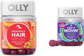 OLLY Hair Gummies with Keratin &amp Biotin and Constipation Relief Gummies with Rhubarb &amp Prunes - 60 + 30 Count