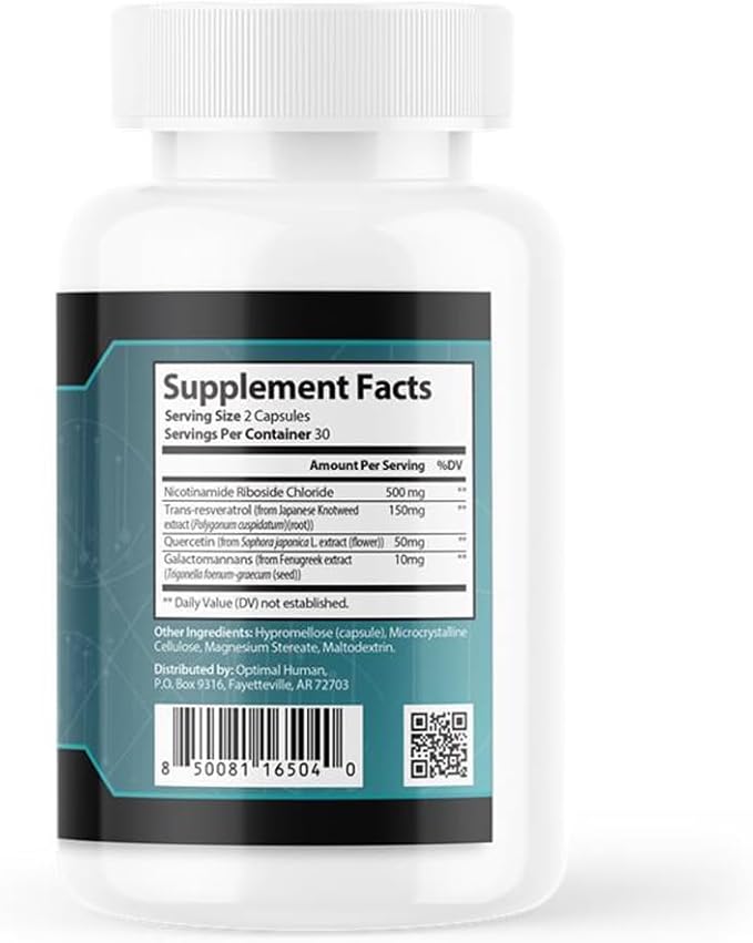 NAD+ Support Supplement | Ultra DNA Revival Formula | Cellular Energy &amp Wellness Support | Premium NMN + Resveratrol Blend | Vegan Capsules | 60 Count