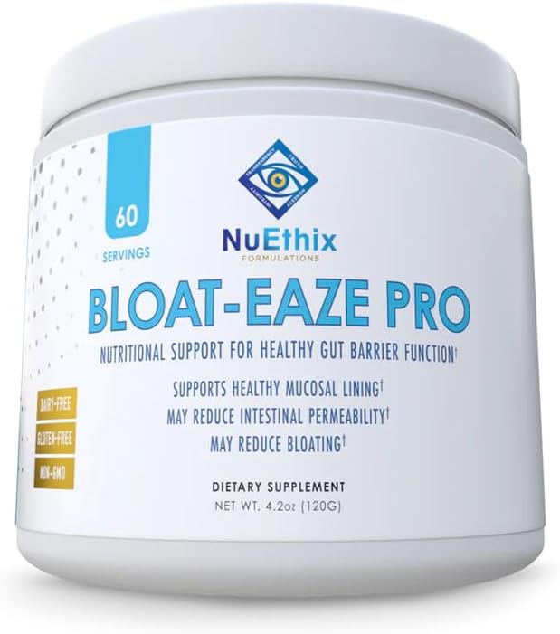 NuEthix Formulations Bloat Eaze Pro Support for Gut Barrier Function Dietary Supplement 60 Servings
