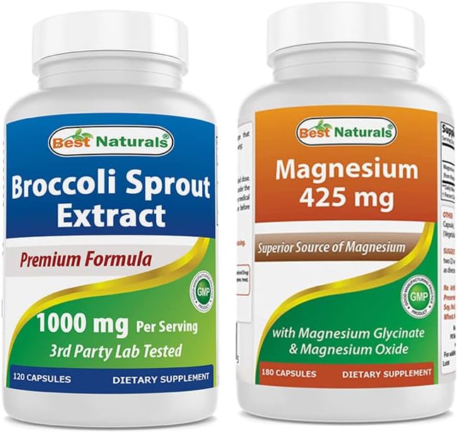 Best Naturals Broccoli Sprouts Extract 1000 mg &amp Magnesium Glycinate 425 mg