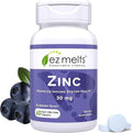 EZ Melts Zinc - Supplement for Immune Digestive &amp Skin Health Support - Non-GMO Vegan &amp Gluten-Free - Blueberry Blast - 60 Dissolvable Tablets (60 Servings)