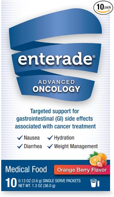 enterade® Advanced Oncology Powder Packets - Specially Formulated to Decrease GI Side Effects – Orange Berry 10 Single-Serving Powder Packets