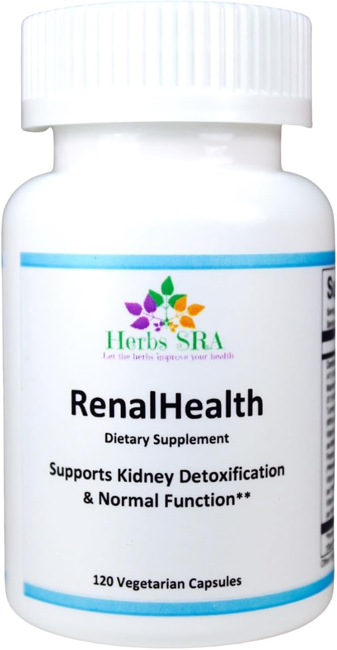 RenalHealth Kidney &amp Urinary Wellness Supplement with Dandelion Root Marshmallow Root Parsley Turmeric &amp B Vitamins Supports Daily Kidney Function 120 Vegetarian Capsules