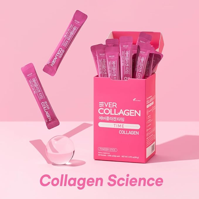 NEWTREE Low Molecular Multi Marine Collagen Peptides Protein Powder Stick for Skin Hair Nail Health &amp Beauty Type I III Collagen Supplement for Women Men 30 Packets (Apple Flavor)