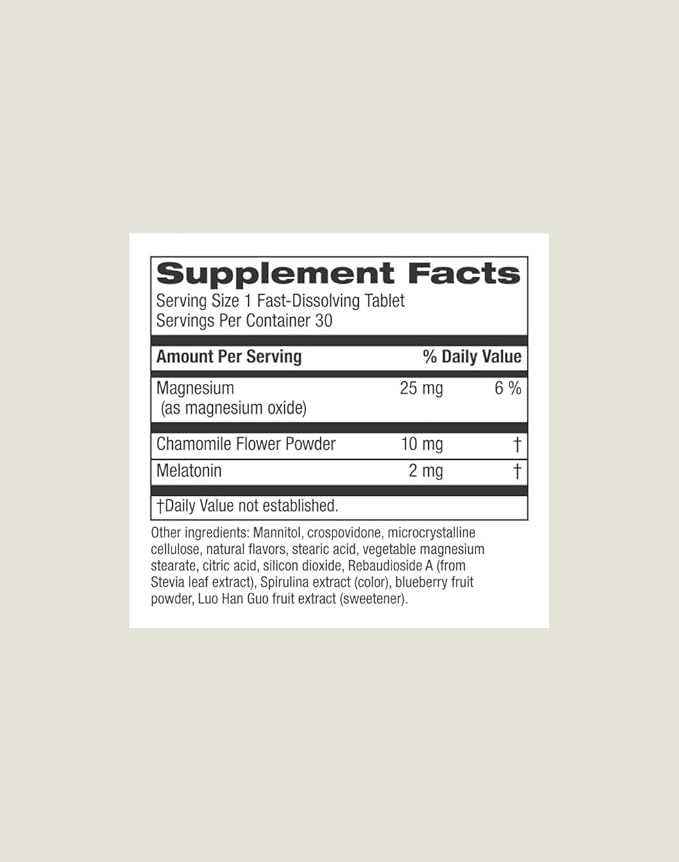 Berry Good Slumbers Melt Sleep Support Supplement with Melatonin Magnesium and Chamomile