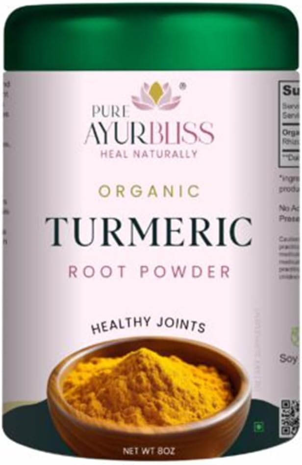 100% Organic Turmeric Powder for Daily Balance with Curcumin for Joint Health Immune Support and Gut Wellness Ayurvedic Superfood for Cooking Golden Milk DIY Masks - 8oz Tin Box