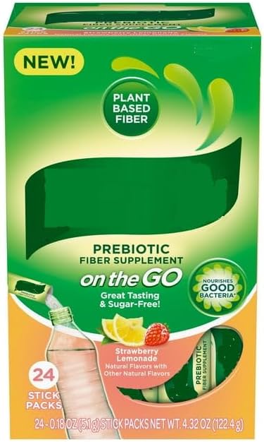 SEDLAV Prebiotic Fiber Supplement Strawberry Lemonade on The Go Stick Packs 24 Count Sticker