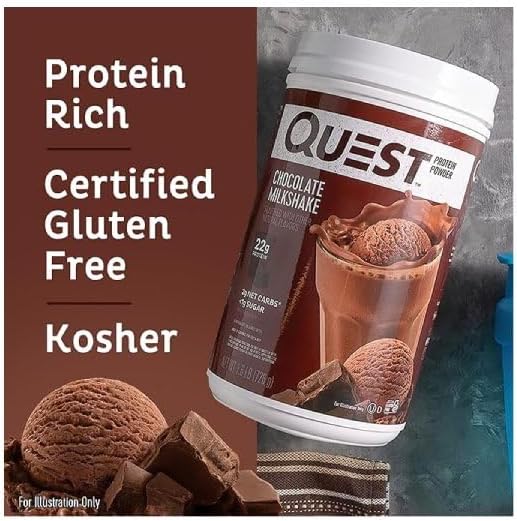 Quest Protein Powder Bundle - Cookies &amp Cream (20g Protein 1.6lb) Chocolate Milkshake (22g Protein 1.6lb)
