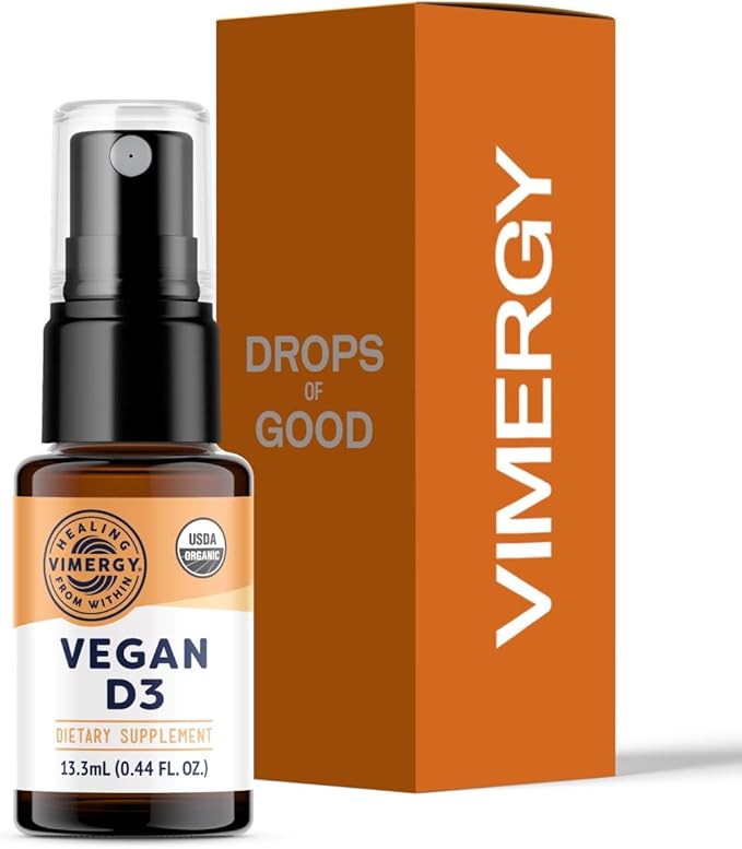 Vimergy Vegan D3 – Benefits Immune Function* – USDA Certified Organic Vegan Gluten-Free – 1000IU/Servings 96 Servings