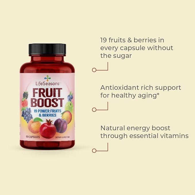 LifeSeasons Fruits &amp Veggies Supplements - 40 Fruit &amp Vegetable Superfoods - Nutritional Support for Immunity and Wellness - Vitamins Minerals &amp Antioxidants - 3X Potency - 90 Count (Pack