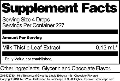 Milk Thistle Leaf Glycerite Liquid Extract (1:5) - Chocolate Flavored (1 oz ZIN: 522730)