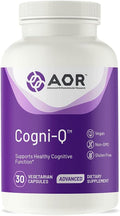 AOR Cogni-Q 30 Vegan Capsules 30-Day Supply PQQ &amp CoQ10 320mg for Cognitive Function Cellular Energy &amp Daily Vitality