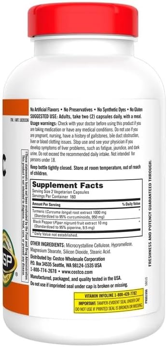 Signature Turmeric Root Extract 1000 mg | Supports a Healthy Inflammation Response | Provides Antioxidant Benefits - 320 Capsules