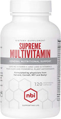 NBI Supreme Daily Multivitamin with Vitamin A C D E K B6 and B12 | Multi Mineral Supplement for Men &amp Women | 120ct Veggie Capsules