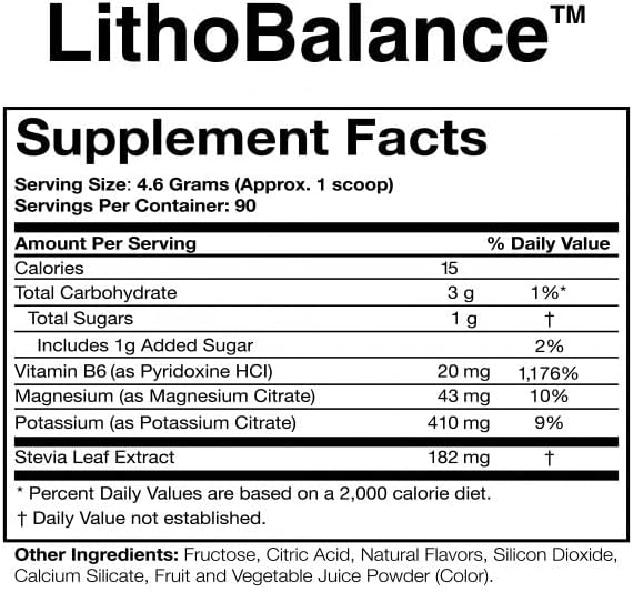 LithoBalance- Kidney Support - Potassium Citrate - Magnesium Citrate - Vitamin B6 - Kidney Stone