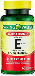 Extra Strength Vitamin E D-Alpha Softgels 670 mg (1000 IU) 60 Count