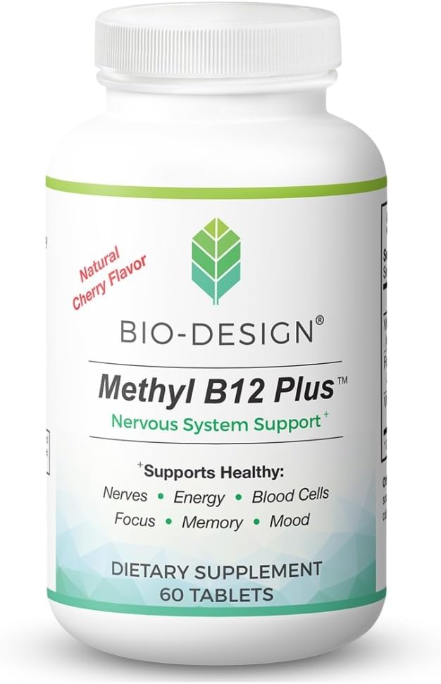 Methyl B12 5000 mcg Plus Folate Supplement - Methylcobalamin L-Methylfolate - Methylated &amp Bioavailable – Supports Healthy Nervous System Energy Metabolism &amp Brain Health - 60 Tablets