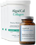 ALGAECAL Collagen - 4 Clinically-Supported Peptides VERISOL® FORTIGEL® UC-II® FORTIBONE® Collagen Powder 3 Packs Magnesium Relax™ - Chelated Magnesium with Ashwagandha (60 Caps)