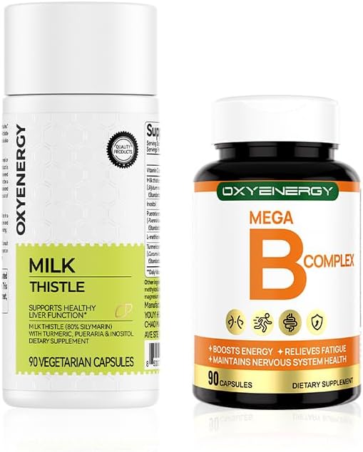 OxyEnergy Milk Thistle 300mg &amp Mega Vitamin B Complex Capsules