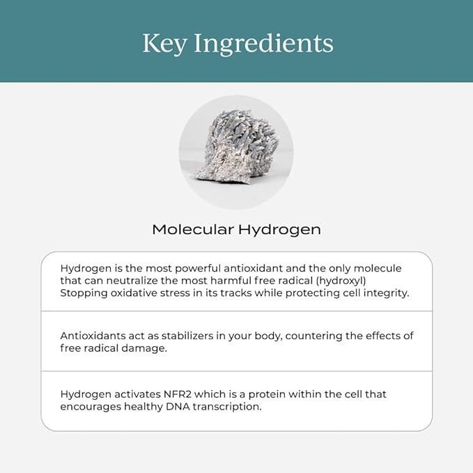 CYMBIOTIKA H2 Molecular Hydrogen Water Tablets with Magnesium Energy Boost Gluten Free Keto Antioxidant Drink Fast Dissolving Supplements Helps Fight Inflammation &amp Stress 30 Tablets 12 ppm