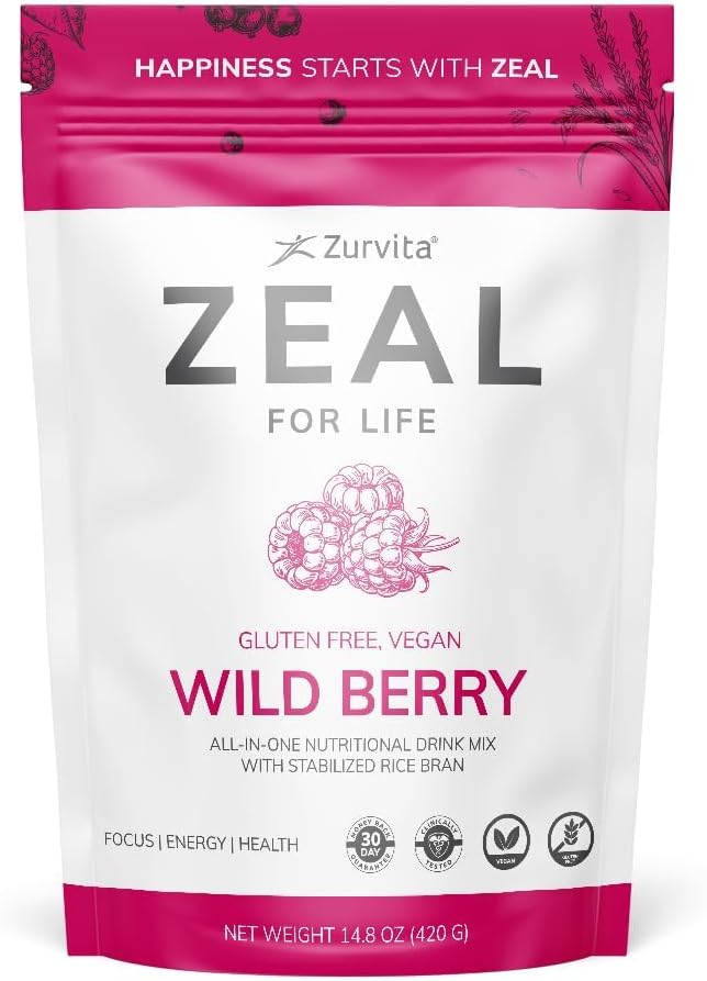 Zurvita - Zeal for Life 30-Day Wellness Bag - Wild Berry Flavor - Daily Nutritional Supplement for Vitality Immunity &amp Overall Wellness - 420 Grams