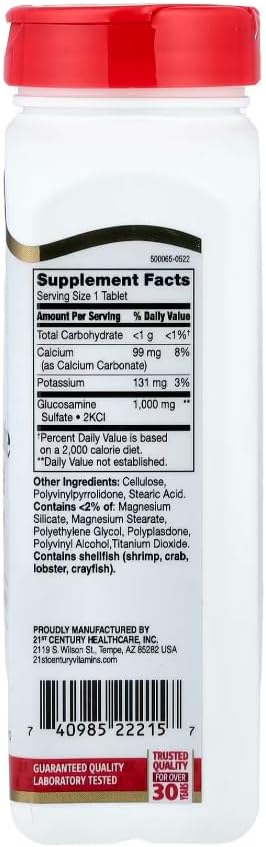 21st Century Glucosamine Relief 1000 mg - 120 Coated Tablets Pack of 6