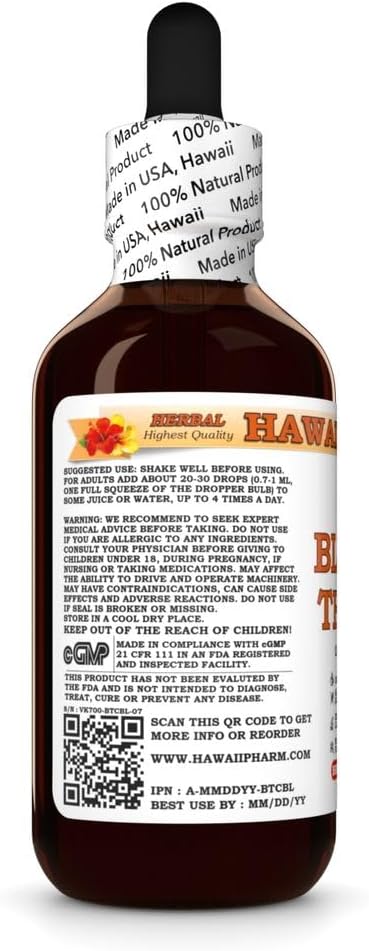 Blessed Thistle (Cnicus Benedictus) Dry Leaf Stem and Flower Tincture Made in Hawaii Raw Materials All Natural Vegan Pure Liquid Extract - 2 fl.oz