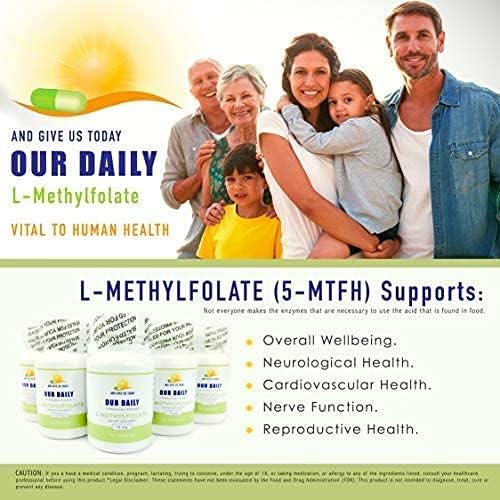 Our Daily Vites L-Methylfolate 15mg/15000mcg – Active 5-MTHF Folate Supplement – High Potency Methyl Folate – Supports Energy &amp Overall Wellness – Vegan Non-GMO Capsules – 90 Servings