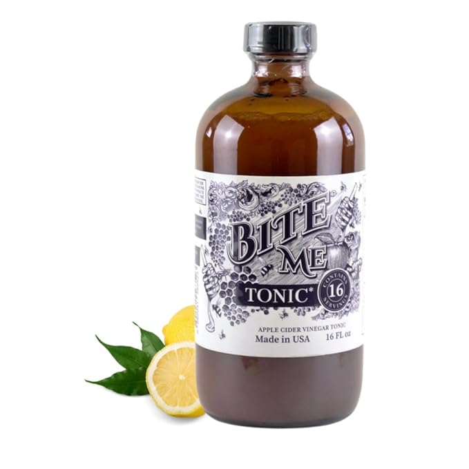 Bite Me Apple Cider Vinegar Tonic with Manuka Honey Hydromeric Ginger Lime Lemon Juice Cayenne Pepper &amp Bioperine for Gut Health &amp Digestion