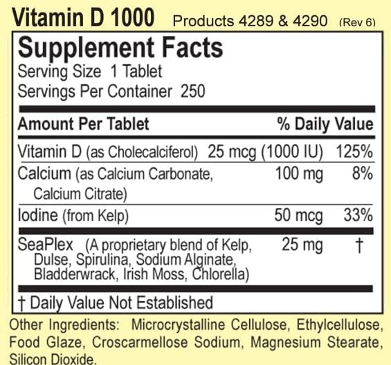 Dialyvite Hillestad Pharmaceuticals Vitamin D 1000 IU - 100 Tablets