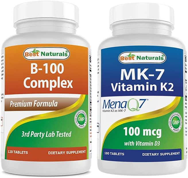 Best Naturals B-100 Complex &amp K2 D3 180 Tablets