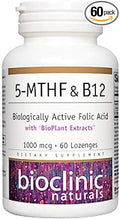 Bioclinic Naturals 5-MTHF &amp B12 Biologically Active Folic Acid - 60 Lozenges