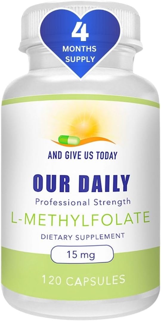 AND GIVE US TODAY OUR DAILY L-Methylfolate 15 mg / 15000 mcg Maximum Strength Active Folate 5-MTHF Filler Free Gluten Free Non-GMO Vegetarian Capsules (4 Months Supply) (120)