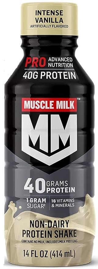 Muscle Milk Pro Series Protein Shake Top 4 Flavor Variety Pack 14 Fl Oz Bottles (Pack of 12)
