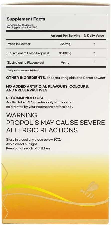 Hi Well Premium Propolis 3200 Flavonoid 96mg 250VegeCapsules