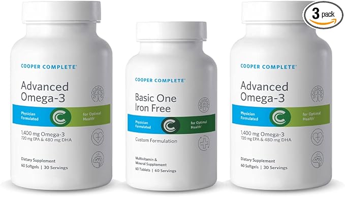 Cooper Complete - Basic One Multivitamin Iron Free - Daily Multivitamin and Mineral Supplement Plus Fish Oil Supplement - 60 Day Supply