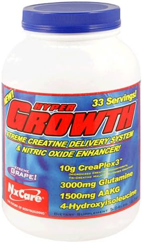 Hyper Growth Xtreme Creatine Delivery System &amp Nitric Oxide Enhancer Xtreme Grape  80.06 oz (5.06 lb) 2.3 kg